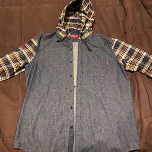 Supreme Denim Button down Hoodie